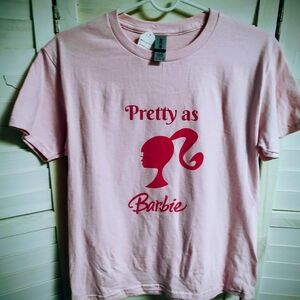 Girl's/Teen's/Kids Barbie Custom Designed Girls Gildan Cotton Pink Crewneck Tee